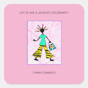 Sticker Carré Femme inspirante, tendance et élégante