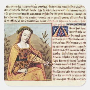 Sticker Carré Femme jouant à la viole