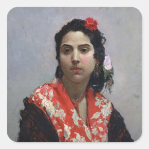 Sticker Carré Femme tzigane