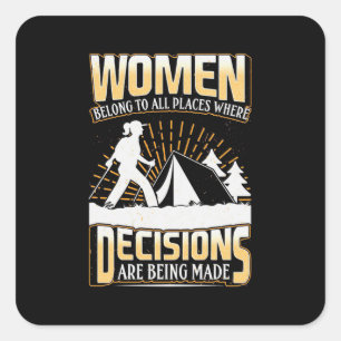 Sticker Carré Femmes De Randonneurs Appartiennent À Tous Les End
