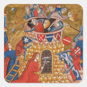 Sticker Carré Femmes de Scythian assiégeant leurs ennemis