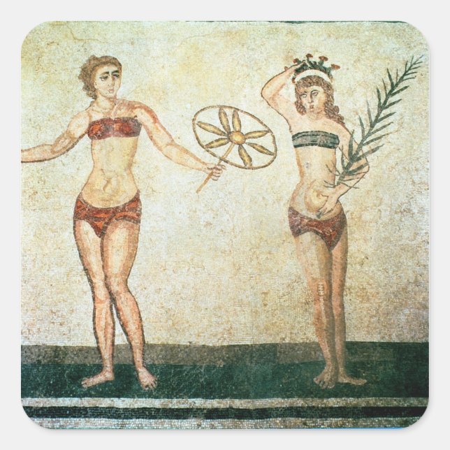 Sticker Carré Femmes en 'bikinis' (Devant)