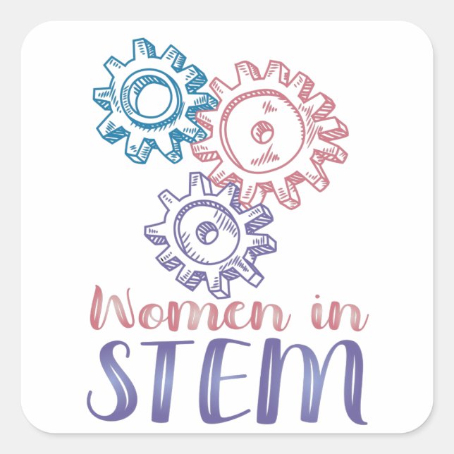 Sticker Carré Femmes en STEM (Devant)