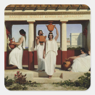 Sticker Carré Femmes grecques à la fontaine, 1841