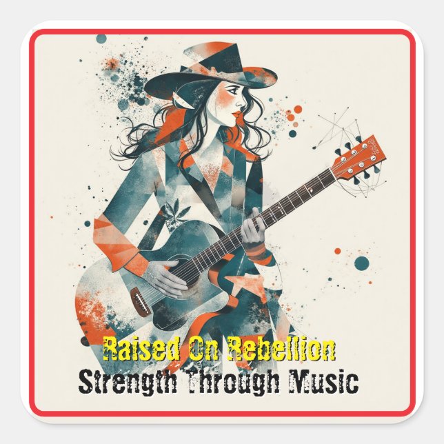 Sticker Carré Femmes personnalisables Art Abstrait Inspirationne (Devant)