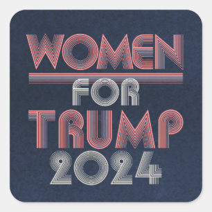Sticker Carré Femmes roses Vintages rétro pour Trump 2024