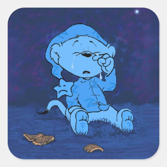 Sticker Carré Ferald Feeling bleu (Devant)