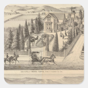 Sticker Carré Ferme de Curtis, région de Poirier