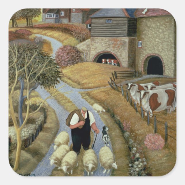 Sticker Carré Ferme de rue française (Devant)