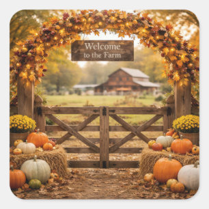 Sticker Carré Ferme de Thanksgiving