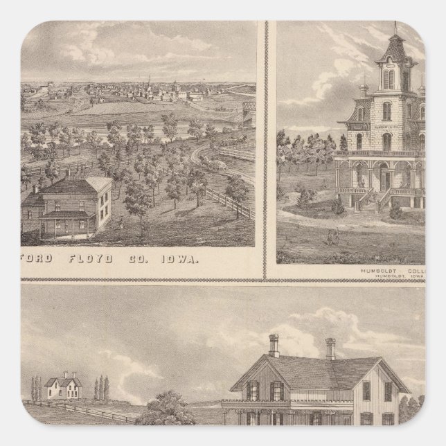 Sticker Carré ferme stock (Devant)