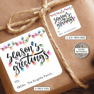 Sticker Carré Festif Noël éclaire les Joyeuses Fêtes à