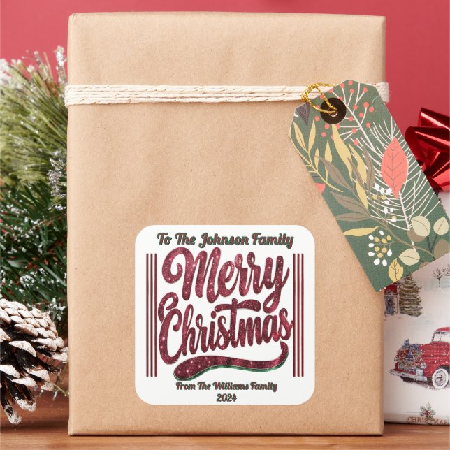 Sticker Carré festif pour Noël (vacances)