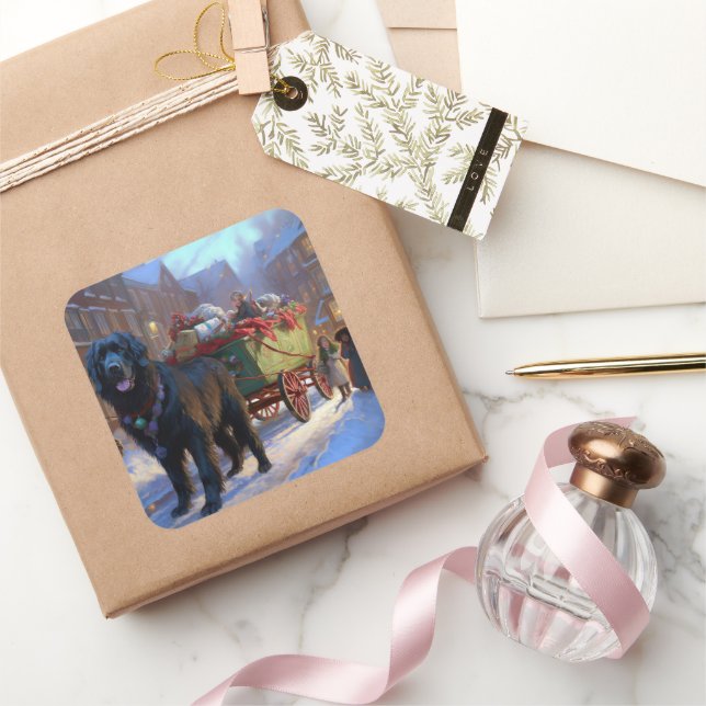 Sticker Carré Festin de Noël à Terre-Neuve (Cadeaux)