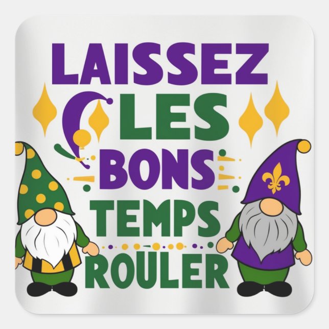 Sticker Carré festival Laissez Les Bons Temps Gras (Devant)