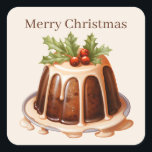 Sticker Carré Festive Christmas aquarelle cake ajouter du texte<br><div class="desc">Festive Noël aquarelle gâteau ajouter texte Sticker Carré</div>