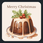 Sticker Carré Festive Christmas aquarelle cake ajouter du texte<br><div class="desc">Festive Noël aquarelle gâteau ajouter texte Sticker Carré</div>