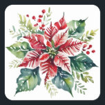 Sticker Carré Festive Green et Red Christmas Holiday<br><div class="desc">***cette conception fait partie d'une collection de fêtes de fin d'année** ____________________________________________________________________ *si vous avez des questions de DESIGN ou si vous avez besoin d'autres conceptions ou options, veuillez me contacter ______________________ *si vous avez des questions de LIVRAISON ou de PRODUCTION, contactez ZAZZLE HELP OU LE SERVICE CLIENT à l'adresse...</div>