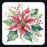 Sticker Carré Festive Green et Red Christmas Holiday<br><div class="desc">***cette conception fait partie d'une collection de fêtes de fin d'année** ____________________________________________________________________ *si vous avez des questions de DESIGN ou si vous avez besoin d'autres conceptions ou options, veuillez me contacter ______________________ *si vous avez des questions de LIVRAISON ou de PRODUCTION, contactez ZAZZLE HELP OU LE SERVICE CLIENT à l'adresse...</div>