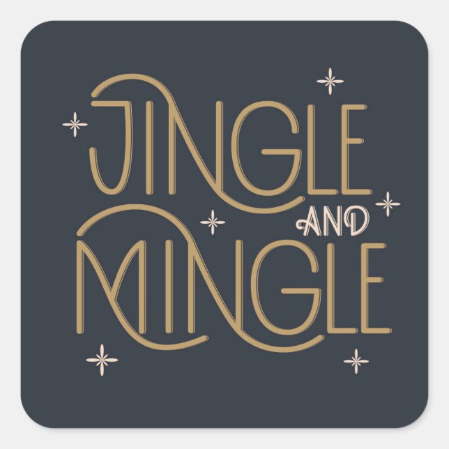 Sticker Carré Festive Jingle et Mingle Holiday Design (Devant)