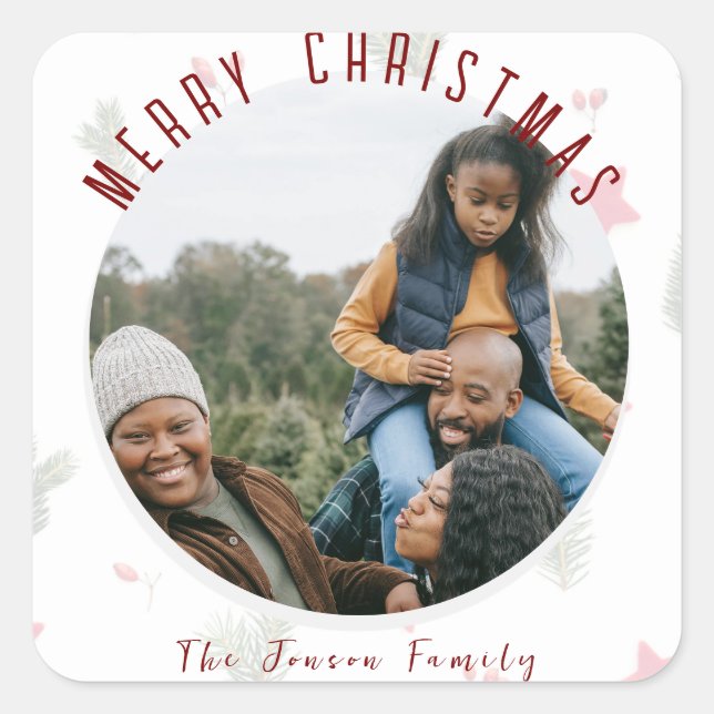 Sticker Carré Festive Joyeux Noël (Devant)