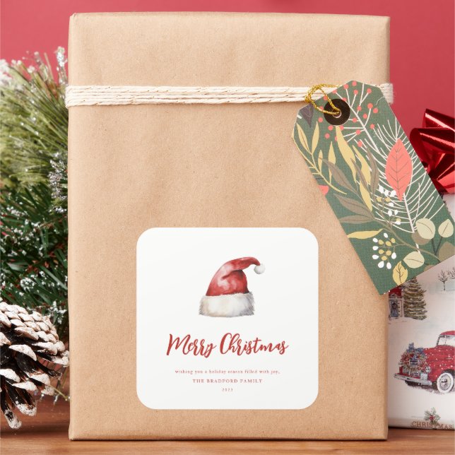 Sticker Carré Festive Santa Hat (vacances)