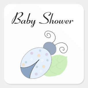 Sticker Carré Fête bébé Dame Bleue