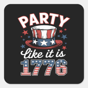 Sticker Carré Fête comme c'est 1776 #JF0012