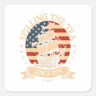 Sticker Carré Fête comme c'est 1776 - Retro Patriotic Bow