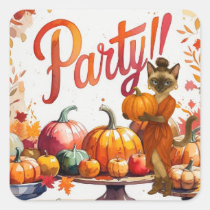 Sticker Carré Fête d'action d'automne pour les Amoureux de les c