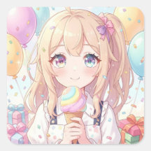 Fête d'anniversaire de glace pour fille d'anime