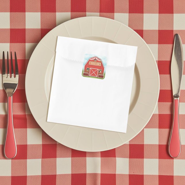 Sticker Carré Fête d'anniversaire de Little Red Barn Farm (Créateur téléchargé)