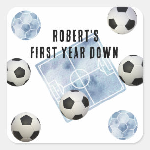 Sticker Carré Fête d'anniversaire de première année de football