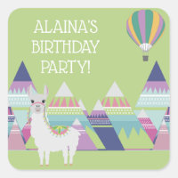 Fête d'anniversaire d'enfant en alpaga de couleur 