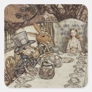 Sticker Carré Fête d'anniversaire non-anniversaire d'Alice Lapin