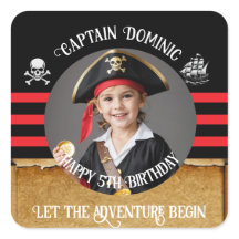 Fête d'anniversaire pirate avec photo et texte per