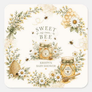 Sticker Carré Fête de bébé abeille douce comme peut être abeille