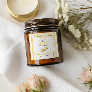 Sticker Carré Fête de Bébé Cannoli Jaune Italien avec Ruban