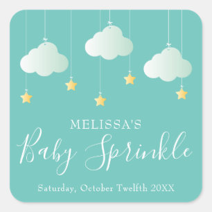Sticker Carré Fête de bébé Twinkle sprinkle little star