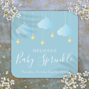 Sticker Carré Fête de bébé Twinkle Sprinkle Little Star Bleu