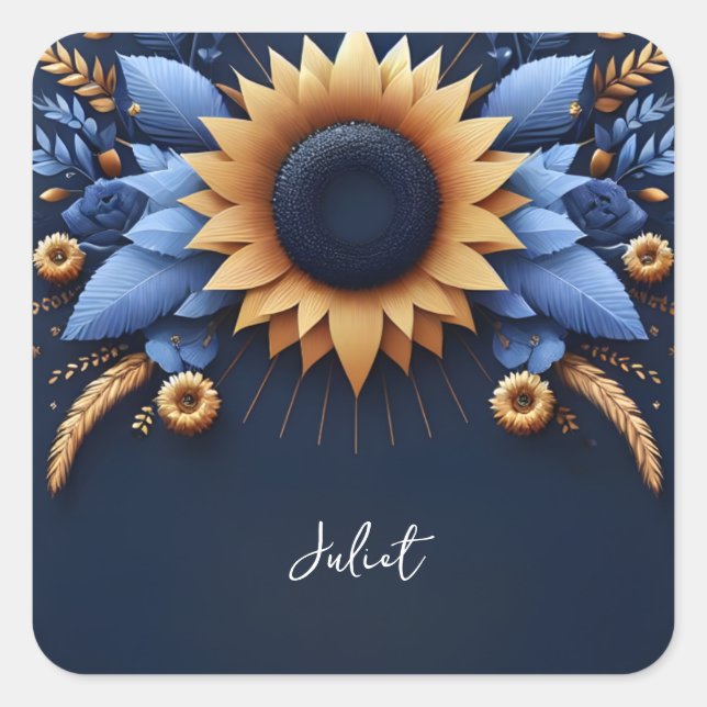 Sticker Carré Fête de Fiançailles Luxueuse Rose Fuchsia Couronne (Devant)