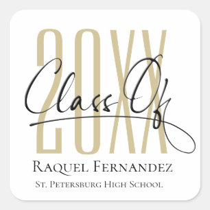 Sticker Carré Fête de graduation de collage de script moderne