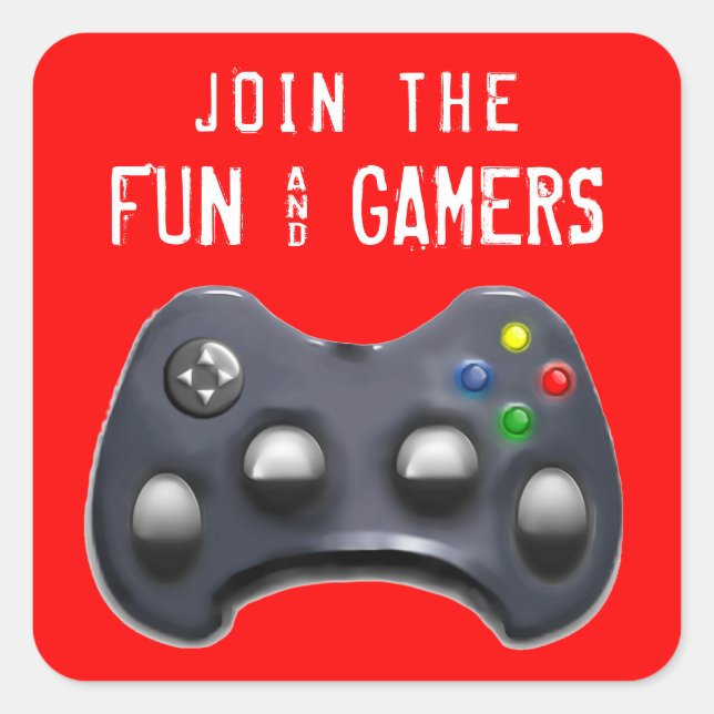 Sticker Carré fête de jeu vidéo (Devant)