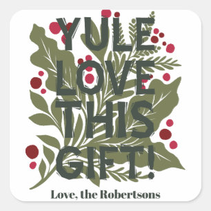 Sticker Carré Fête de la recette de typographie graphique modern