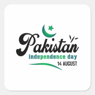 Sticker Carré Fête de l'indépendance du Pakistan 14 août