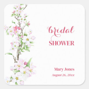 Sticker Carré Fête de mariage Apple Blossom entièrement personna