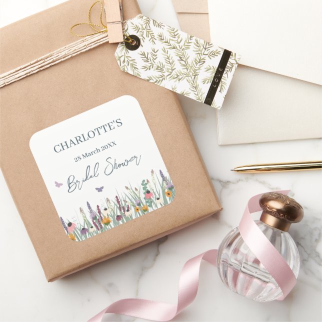 Sticker Carré Fête de mariage avec des fleurs sauvages et des pa (Cadeaux)