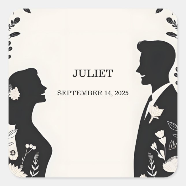 Sticker Carré Fête de mariage drôle humour funky unique mème (Devant)