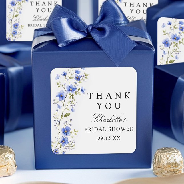 Sticker Carré Fête de mariage Floral Aquarelle (Créateur téléchargé)