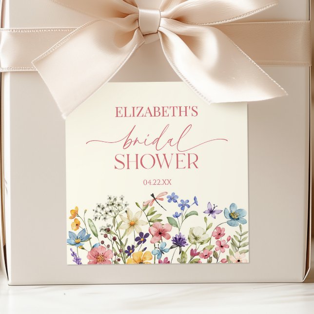 Sticker Carré Fête de mariage floral Fleur sauvage Fleurs des ch (Créateur téléchargé)